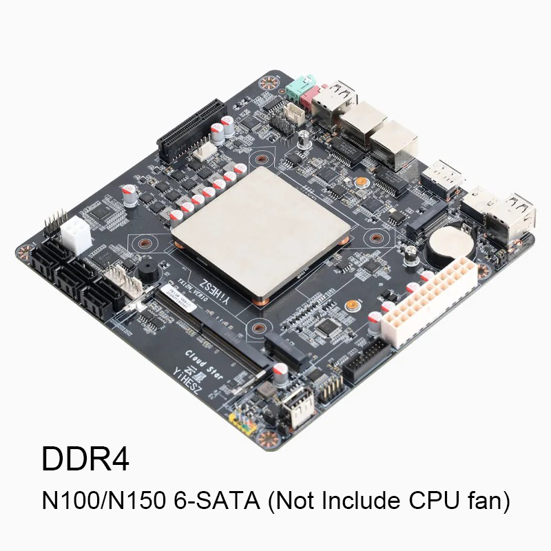 Nas Motherboard N100 6 Sata - 6-Bays N100/N150 NAS Motherboard DDR4 6