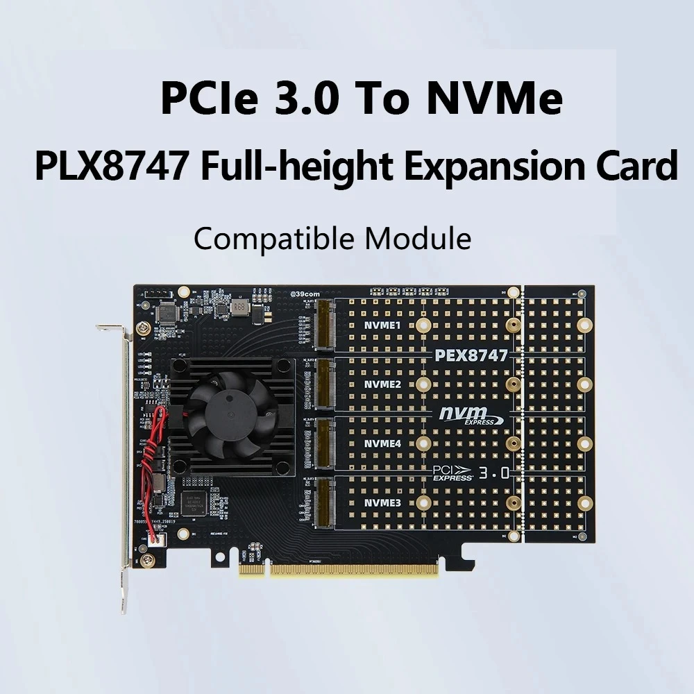 PLX8747 Quad M.2 NVMe PCIe 3.0 - огляд і ціна Quad M.2 Nvme Pcie Bifurcation Card