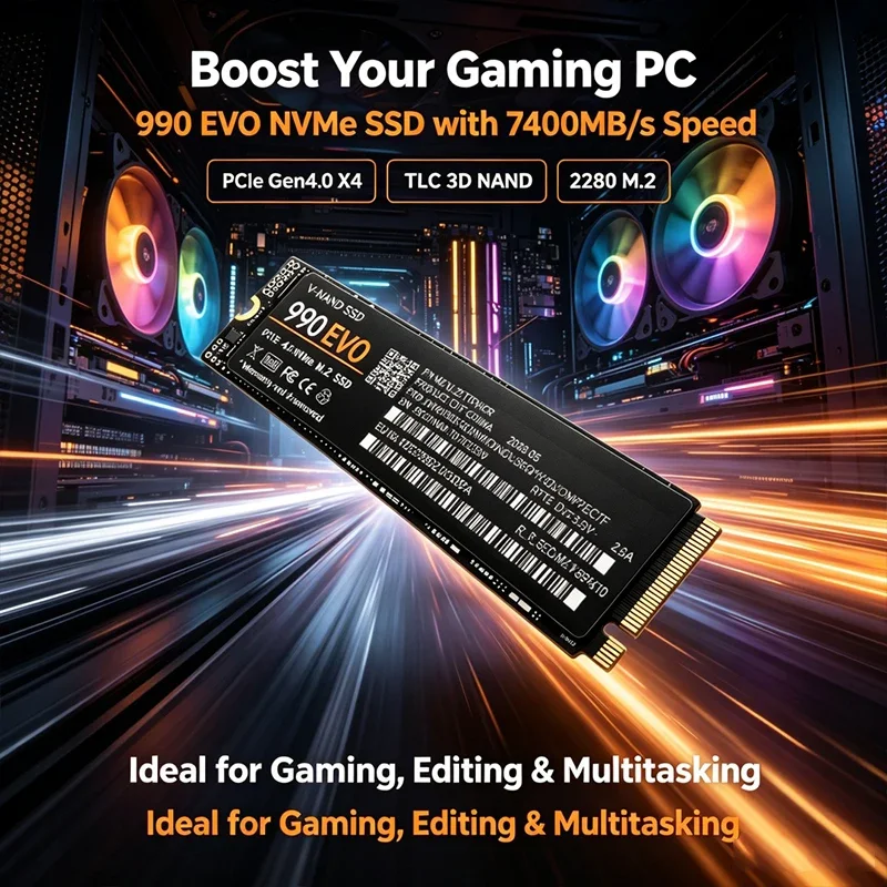 Gaming M.2 NVMe SSD 990 EVO PC - огляд і ціна M.2 Nvme 4Tb Pcie 4.0 Ssd